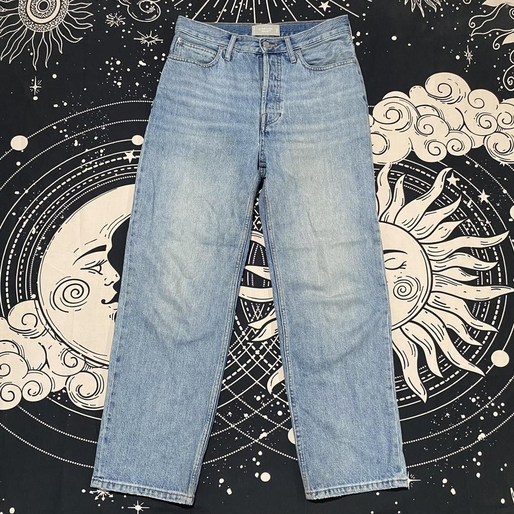 Vintage 90s Everlane Straight Jeans Women 27x26 Blue Cotton Denim Retro Faded